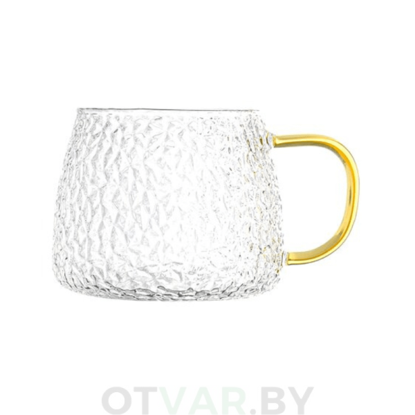 Кружка из рельефного стекла, 450 мл. Кружка из рельефного стекла, 420 мл.