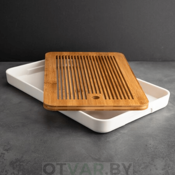 Прямоугольный чабань "Минимализм", белый (36,5*23,5*3 cм)