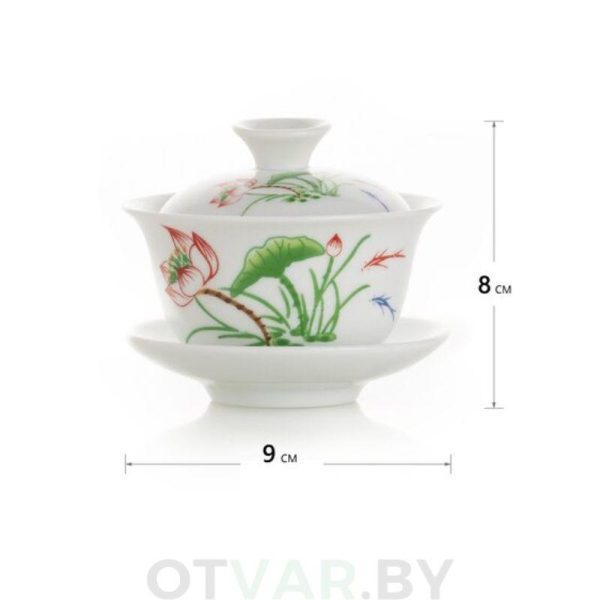 Гайвань "Цветы на воде", керамика, 150 мл.