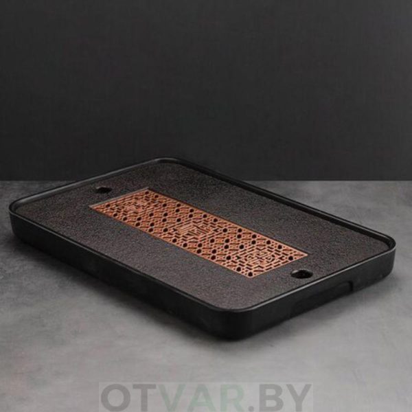 Прямоугольный чабань "Сокровища Китая", черный иск. камень