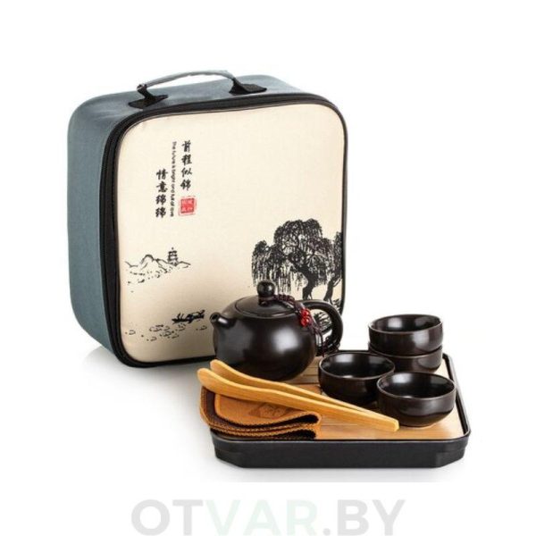 Чайный набор, горький шоколад, керамика (чемоданчик) Чайный набор, горький шоколад, керамика (чемоданчик)