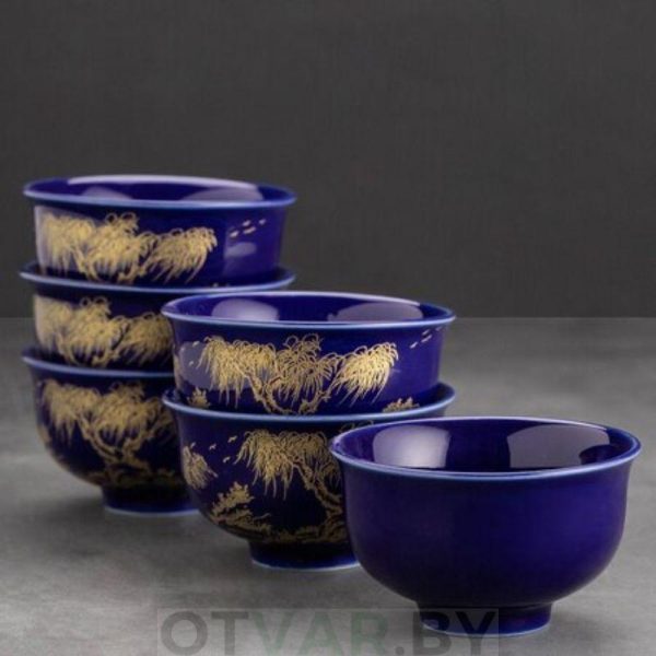 Чайный сервиз "Ива над Рекой", керамика