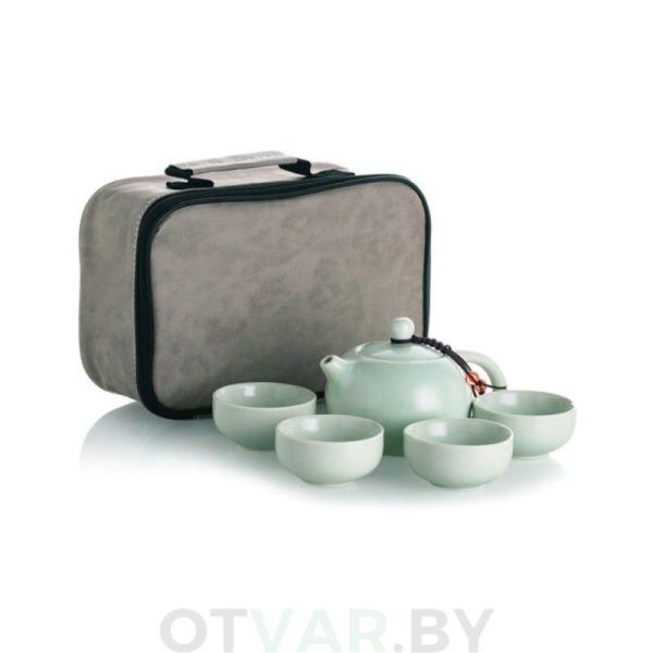 Чайный набор, светло-зеленый, керамика (чемоданчик)