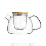 Чайник из жаропрочного стекла «Гранат» с колбой, 900 мл.