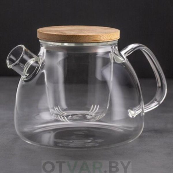 Чайник из жаропрочного стекла "Гранат" с колбой, 900 мл.