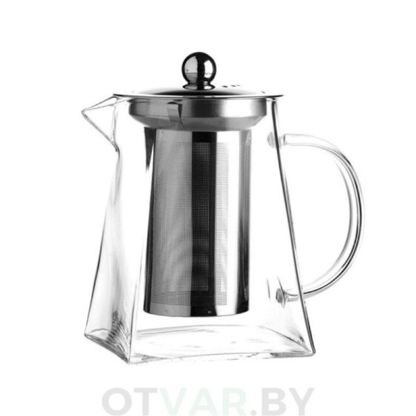 Чайник из жаропрочного стекла "Квадро", 850 мл. Чайник из жаропрочного стекла "Квадро", 850 мл.