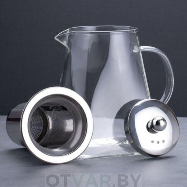 Чайник из жаропрочного стекла "Квадро", 850 мл.